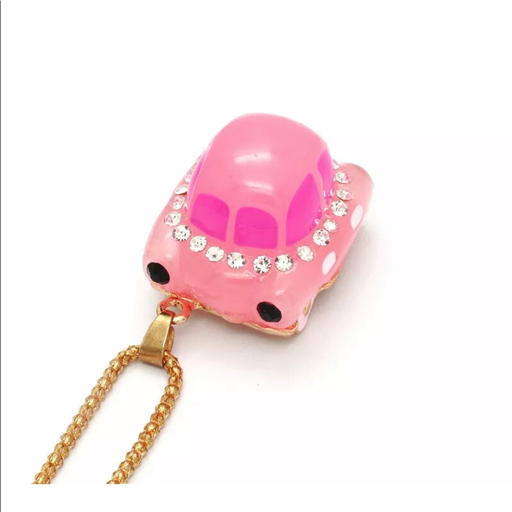 Crystal Pink Sweet Car Necklace